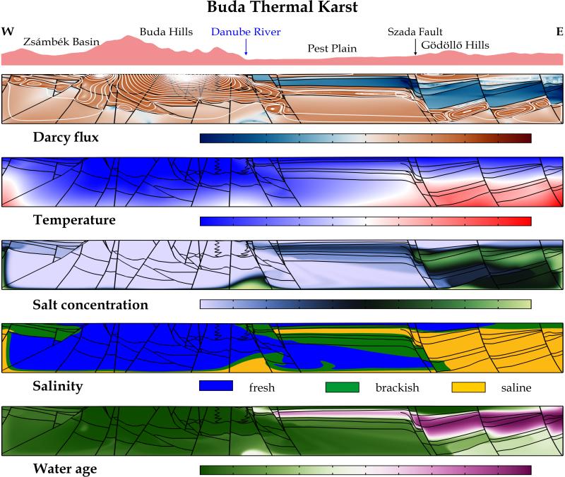 Topothermohaline convection – from synthetic simulations to reveal processes in a thick geothermal system