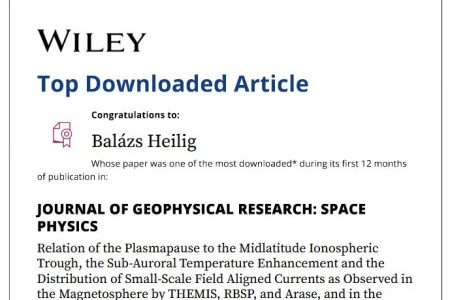 Our researcher’s paper is among the most downloaded papers published in Journal of Geophysical Research: Space Physics in 2022